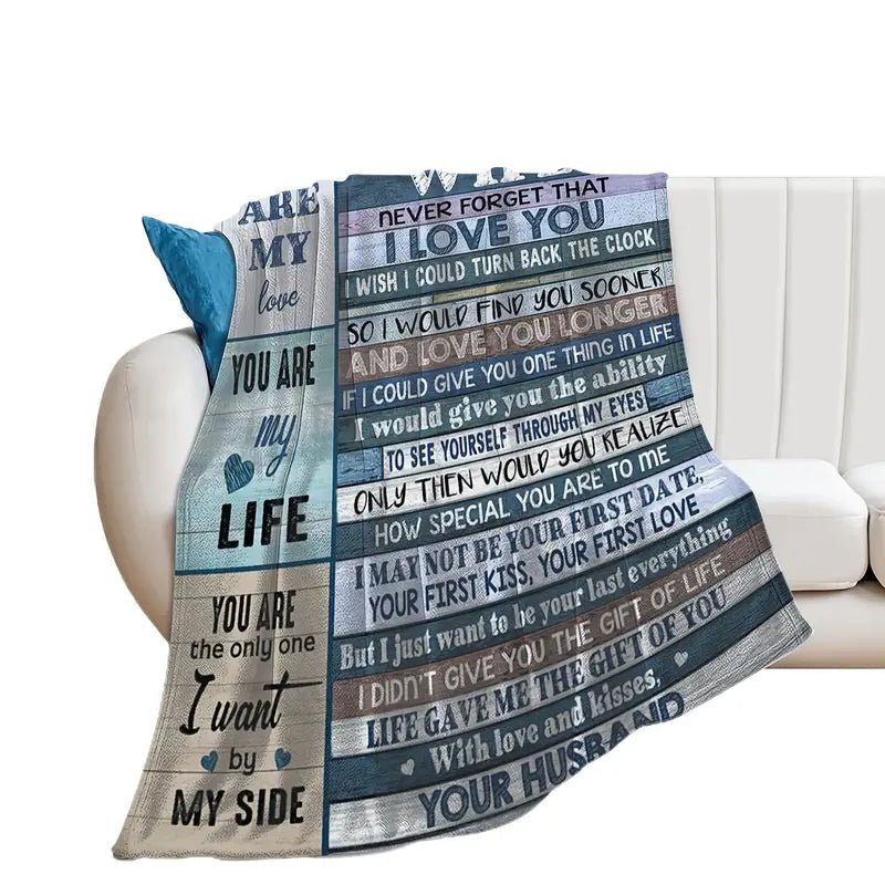Cozy Intentions: “To My Wife” Soft Plush Throw Blanket - The Defined Collective