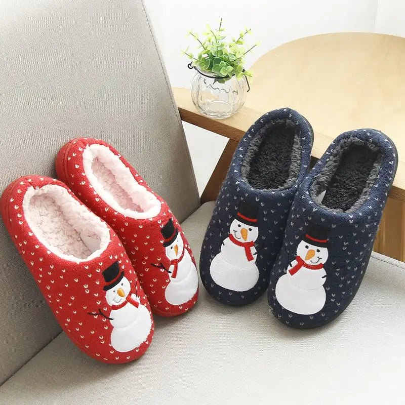 ❄️ Christmas Time Is Here: Plush Snowman Slippers - The Defined Collective