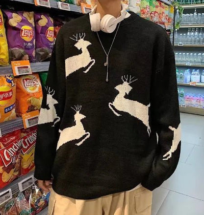 Christmas Time Is Here! Reindeer Jacquard Knit Sweater (Unisex) - The Defined Collective