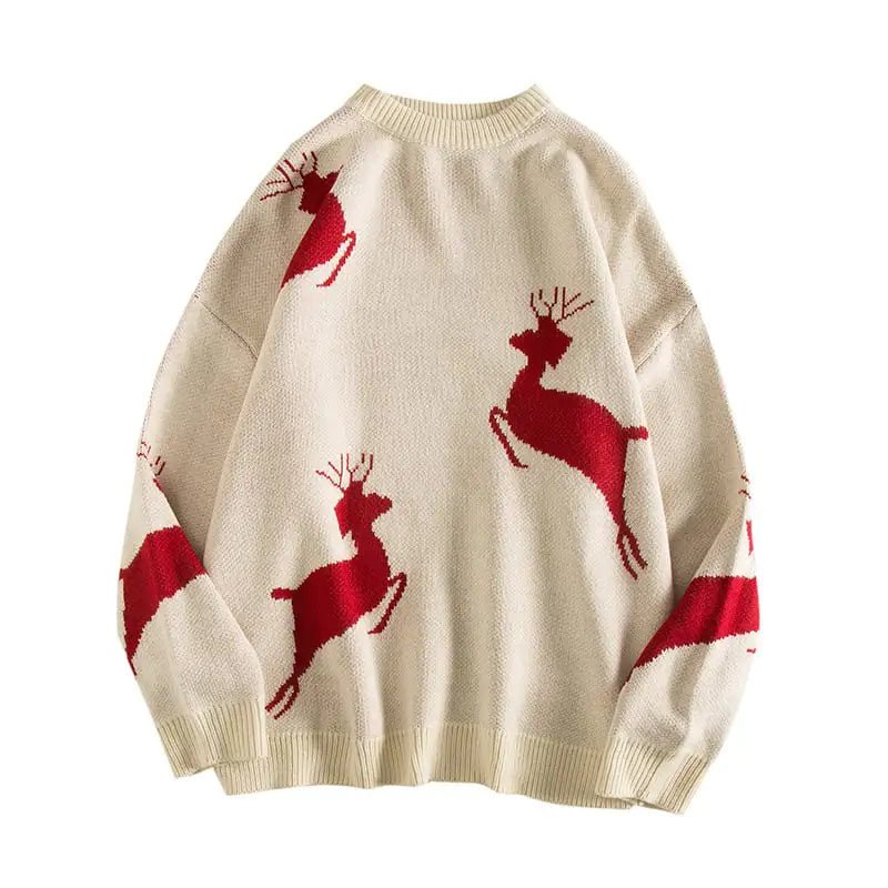 Christmas Time Is Here! Reindeer Jacquard Knit Sweater (Unisex) - The Defined Collective