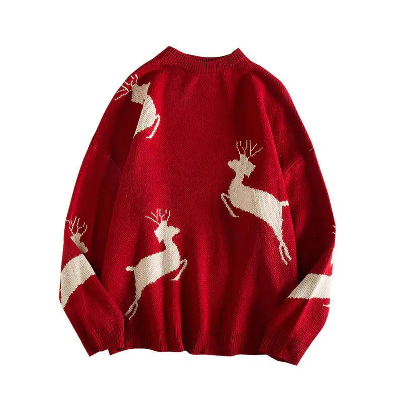 Christmas Time Is Here! Reindeer Jacquard Knit Sweater (Unisex) - The Defined Collective
