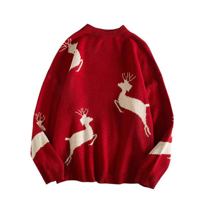 Christmas Time Is Here! Reindeer Jacquard Knit Sweater (Unisex) - The Defined Collective