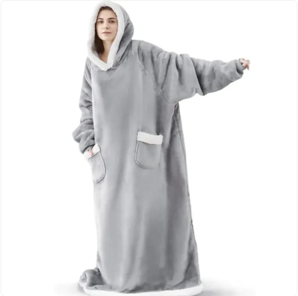 Cozy Intentions Collection: Oversized Plush Hoodie Blanket Robe - The Defined Collective