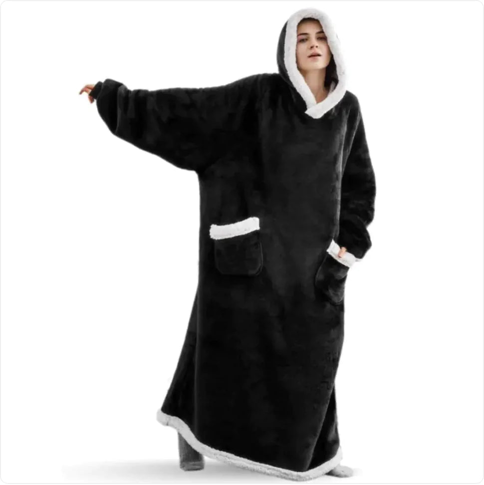 Cozy Intentions Collection: Oversized Plush Hoodie Blanket Robe - The Defined Collective