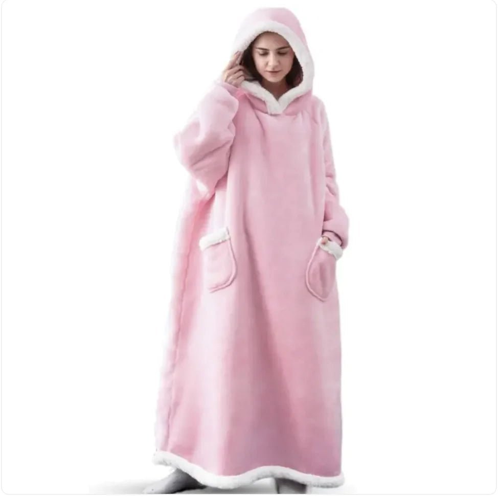 Cozy Intentions Collection: Oversized Plush Hoodie Blanket Robe - The Defined Collective
