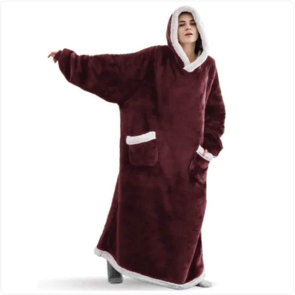 Cozy Intentions Collection: Oversized Plush Hoodie Blanket Robe - The Defined Collective