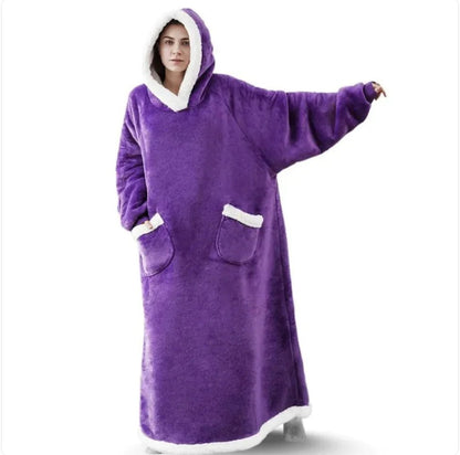 Cozy Intentions Collection: Oversized Plush Hoodie Blanket Robe - The Defined Collective