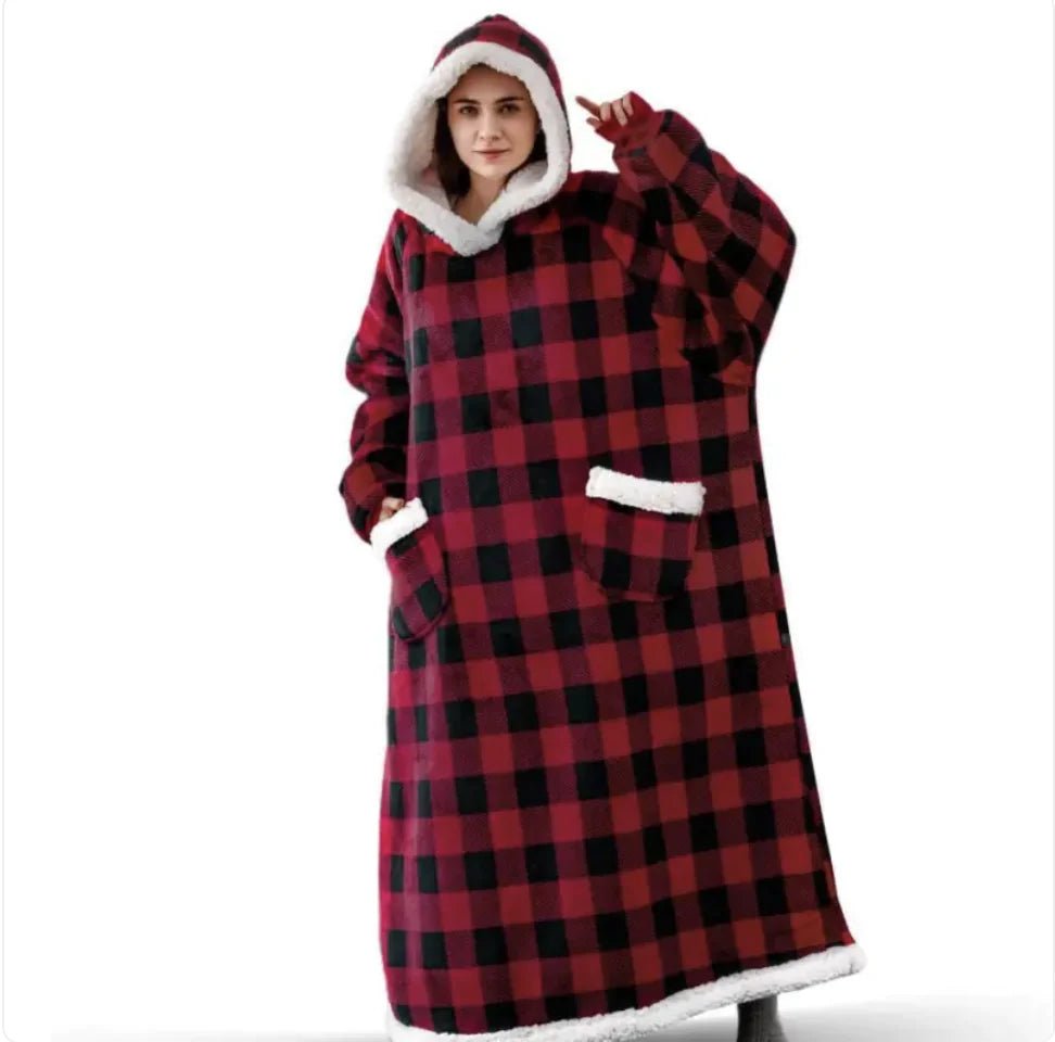 Cozy Intentions Collection: Oversized Plush Hoodie Blanket Robe - The Defined Collective