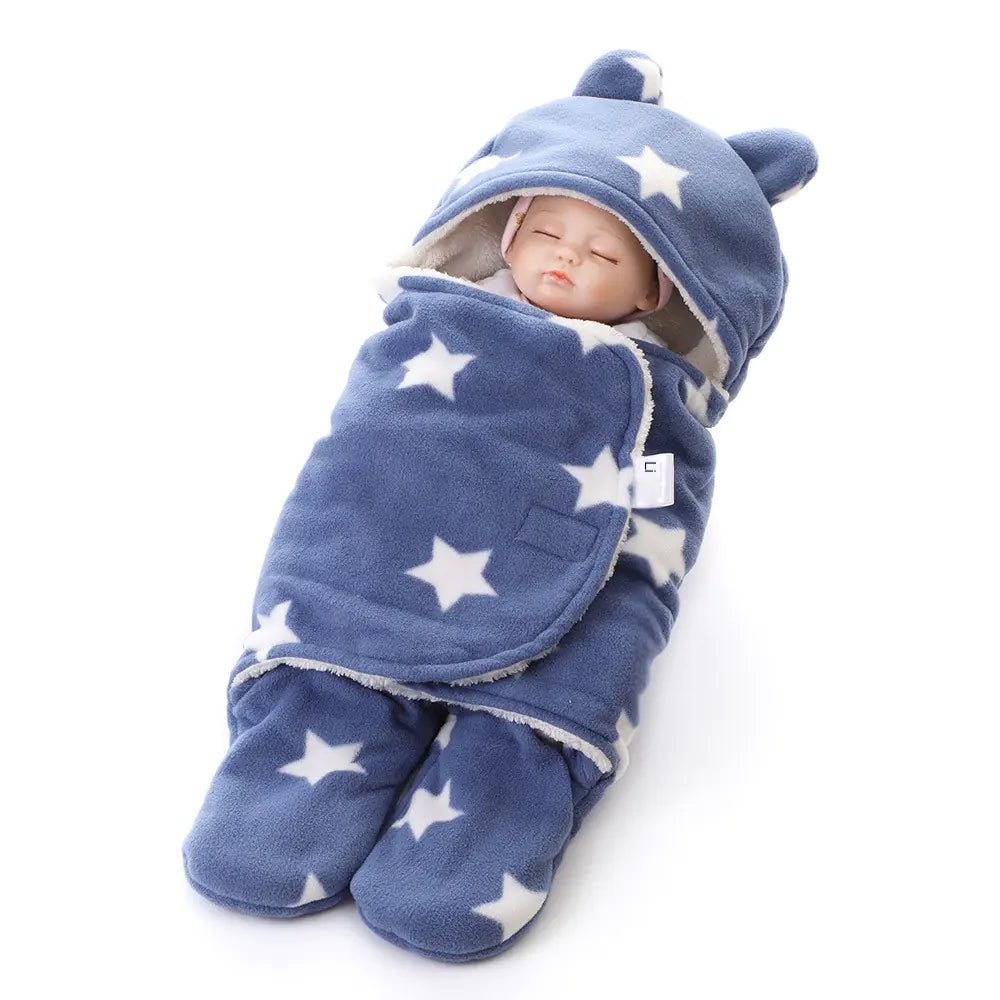 🌙 Cozy Intentions: Plush Newborn Fleece Swaddle Blanket - The Defined Collective