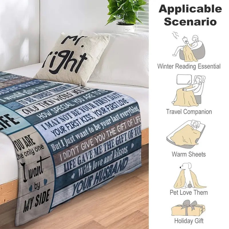 Cozy Intentions: “To My Wife” Soft Plush Throw Blanket - The Defined Collective