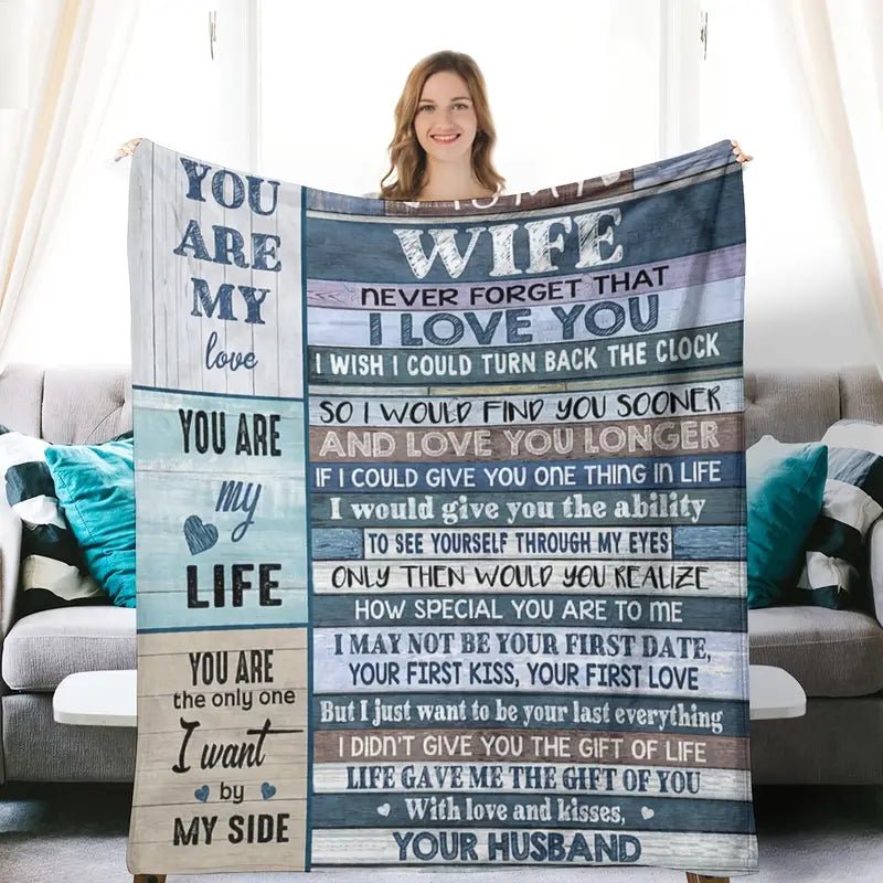 Cozy Intentions: “To My Wife” Soft Plush Throw Blanket - The Defined Collective