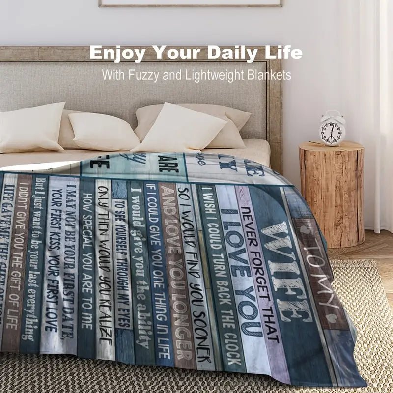 Cozy Intentions: “To My Wife” Soft Plush Throw Blanket - The Defined Collective