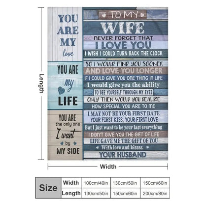 Cozy Intentions: “To My Wife” Soft Plush Throw Blanket - The Defined Collective