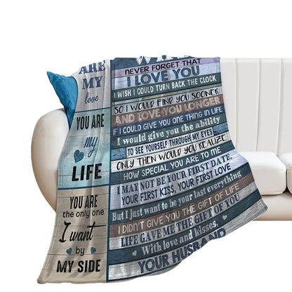 Cozy Intentions: “To My Wife” Soft Plush Throw Blanket - The Defined Collective