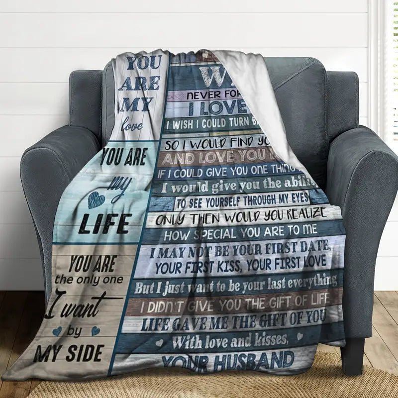 Cozy Intentions: “To My Wife” Soft Plush Throw Blanket - The Defined Collective