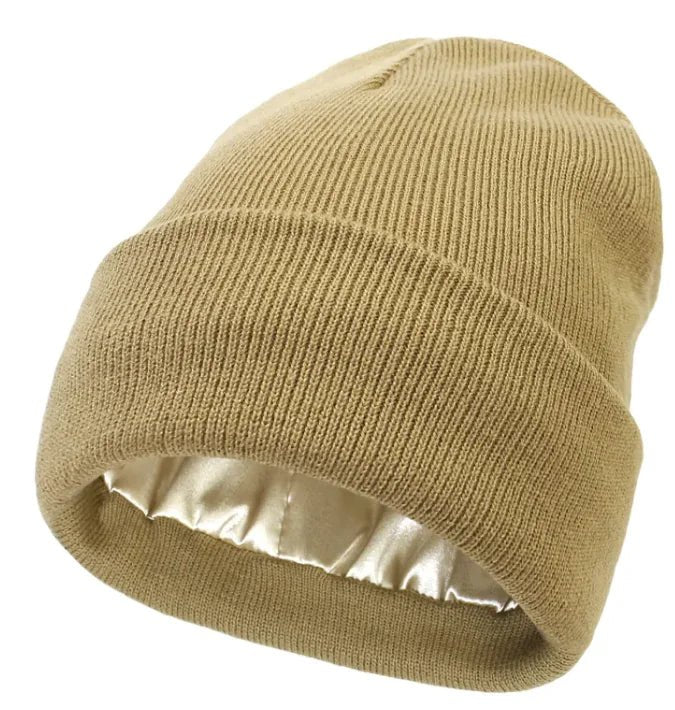 Cozy Satin Lined Knitted Wool Beanie - The Defined Collective