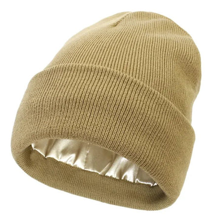 Cozy Satin Lined Knitted Wool Beanie - The Defined Collective