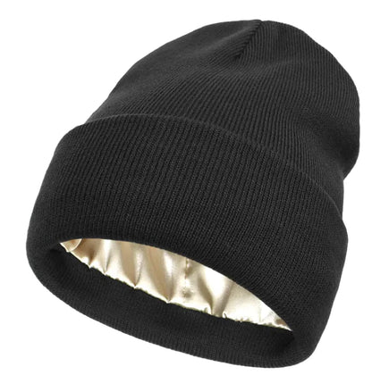 Cozy Satin Lined Knitted Wool Beanie - The Defined Collective