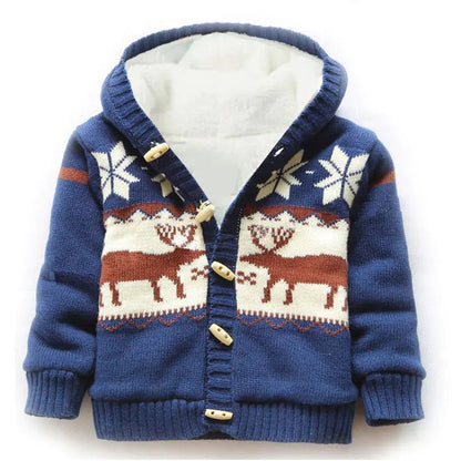 Defined Collective Christmas Collection: Cozy Reindeer Hooded Sweater for Kids - The Defined Collective