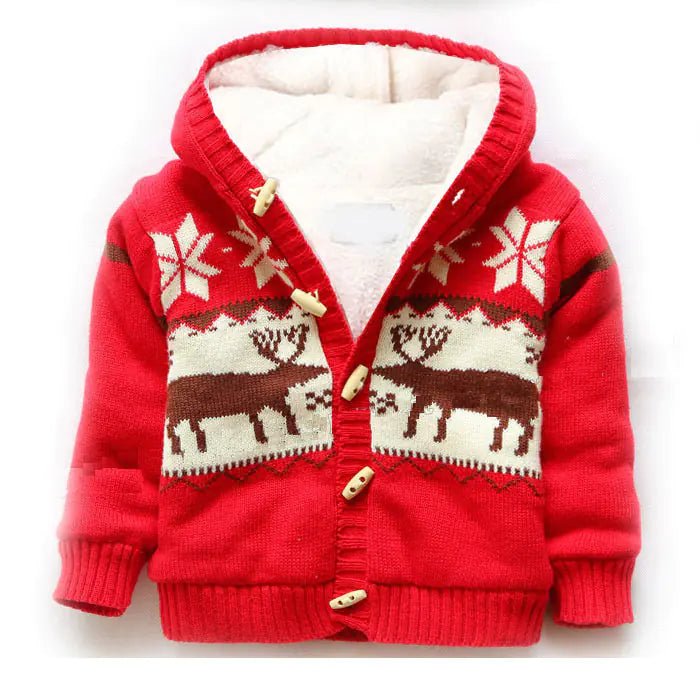 Defined Collective Christmas Collection: Cozy Reindeer Hooded Sweater for Kids - The Defined Collective