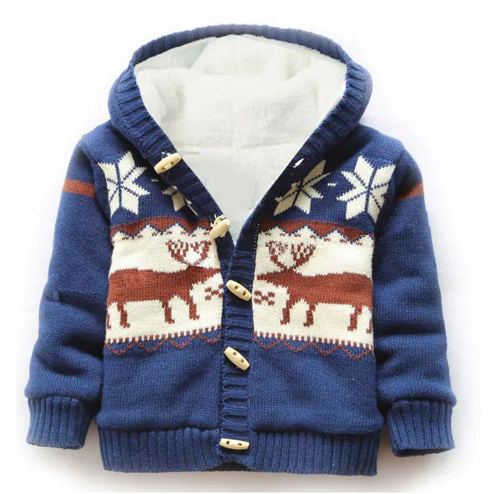 Defined Collective Christmas Collection: Cozy Reindeer Hooded Sweater for Kids - The Defined Collective