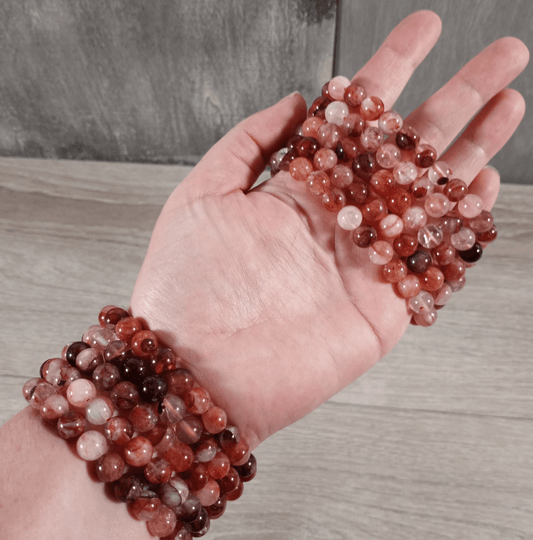 FEARLESS VIXEN BRACELET– Red Flower aka Red Hematoid Quartz - The Defined Collective