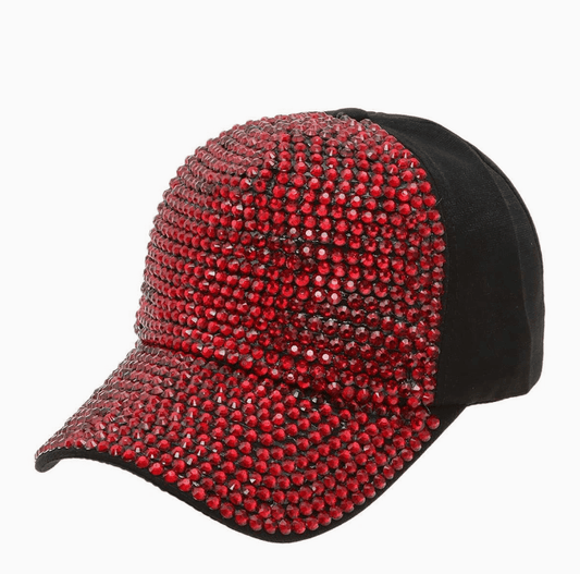 FEARLESS VIXEN GLITTER HAT (Black/Red Rhinestones) - The Collab Collective