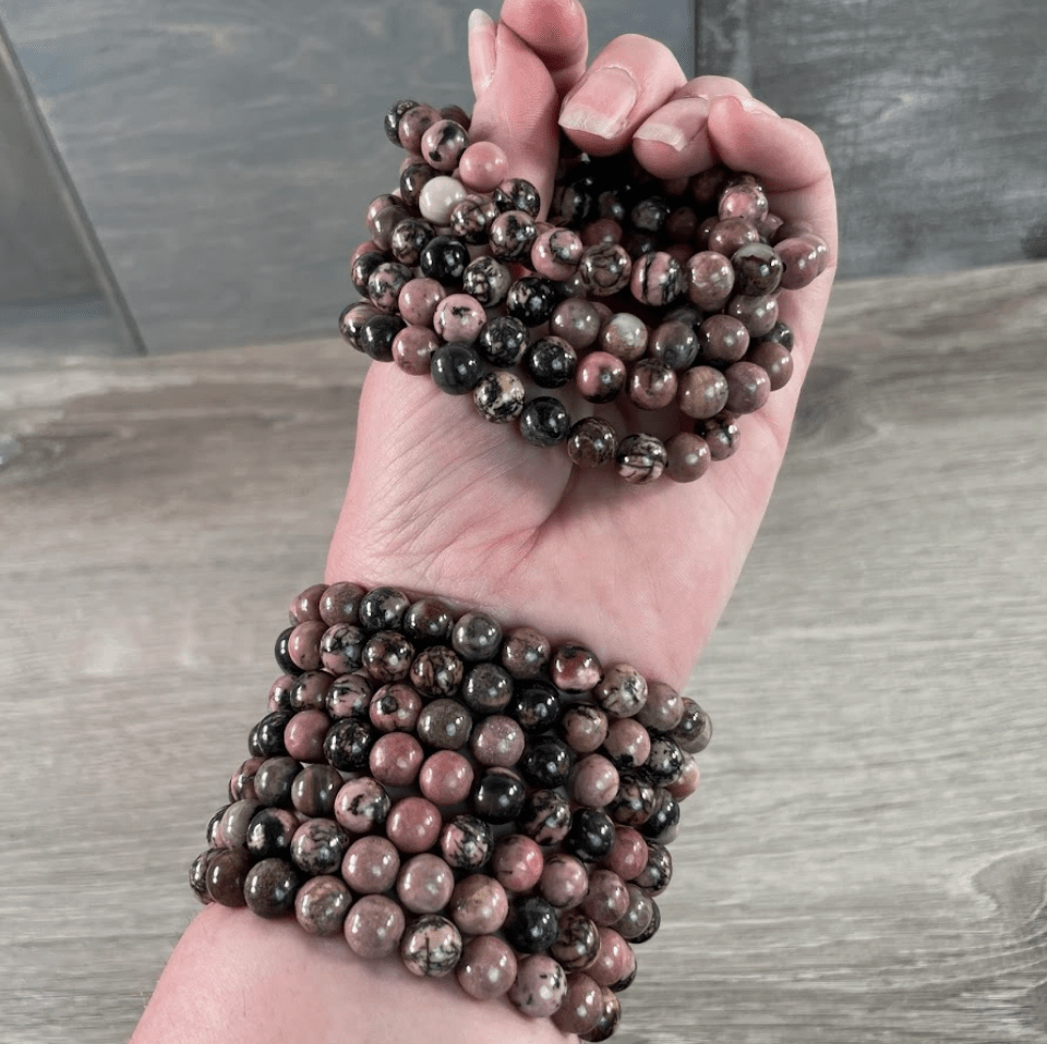 GLOSSY PINK VIBE BRACELET– Rhodonite - The Defined Collective
