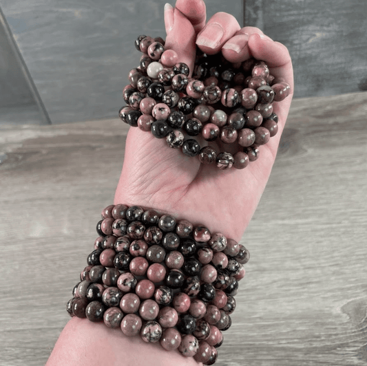GLOSSY PINK VIBE BRACELET– Rhodonite - The Defined Collective