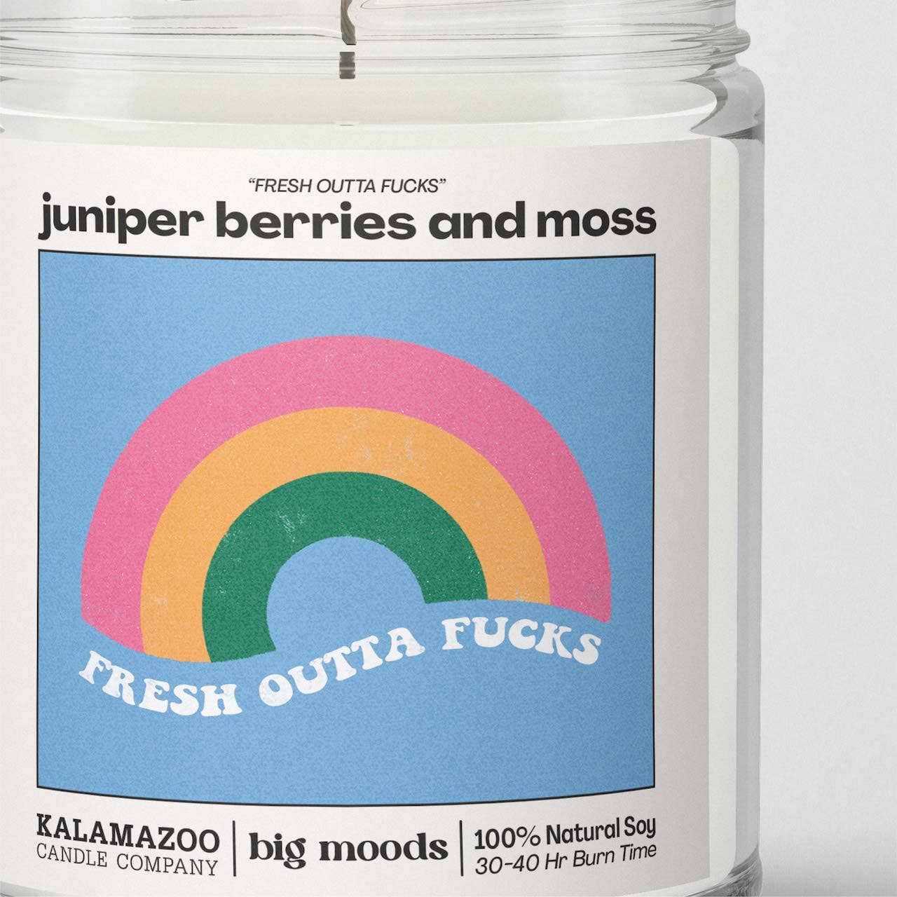 Lit & Inspired : “Fresh Outta Fucks” – Juniper Berries & Moss Candle - The Defined Collective