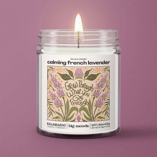 Lit & Inspired : “Grow Through” – Calming French Lavender Candle (5oz) - The Defined Collective