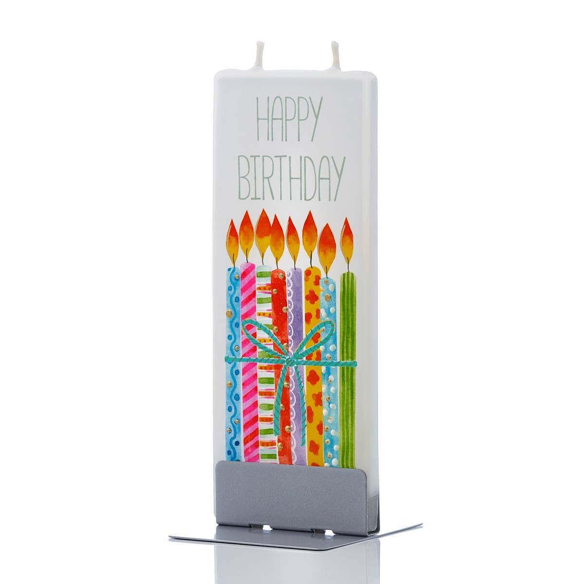 Lit & Inspired : “Happy Birthday!!!” - Hand Painted Flat Candle - The Defined Collective