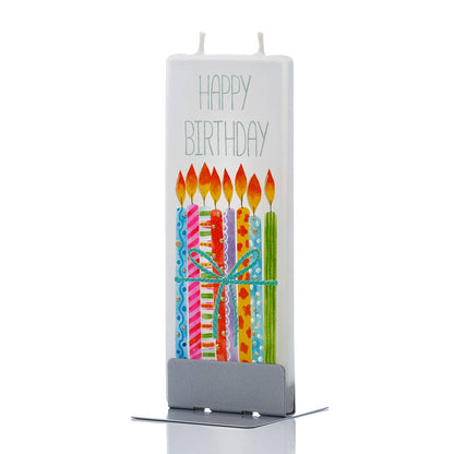 Lit & Inspired : “Happy Birthday!!!” - Hand Painted Flat Candle - The Defined Collective