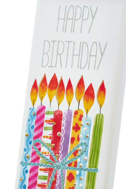 Lit & Inspired : “Happy Birthday!!!” - Hand Painted Flat Candle - The Defined Collective
