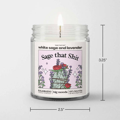Lit & Inspired: “Sage That Shit” – White Sage & Lavender Candle - The Defined Collective