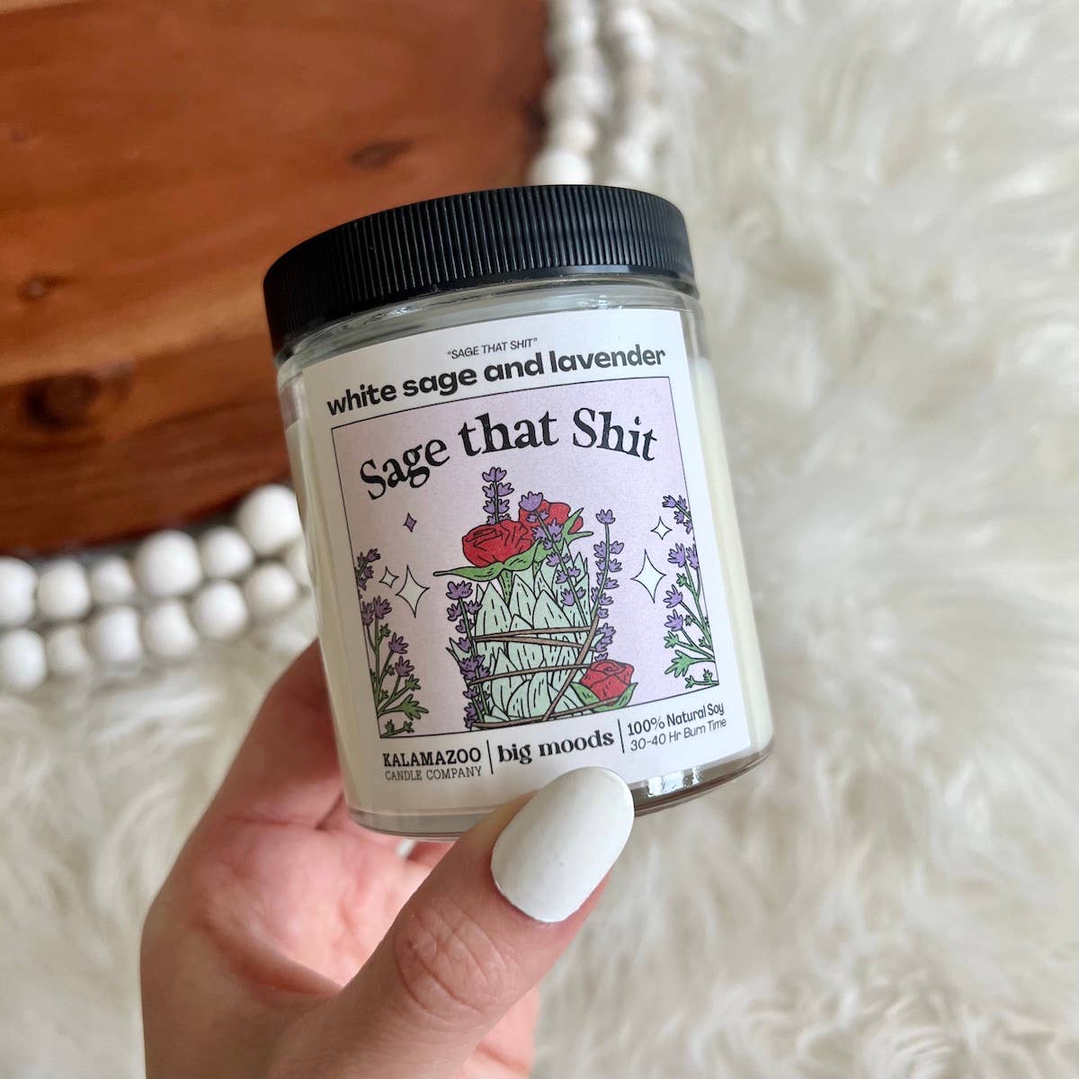 Lit & Inspired: “Sage That Shit” – White Sage & Lavender Candle - The Defined Collective
