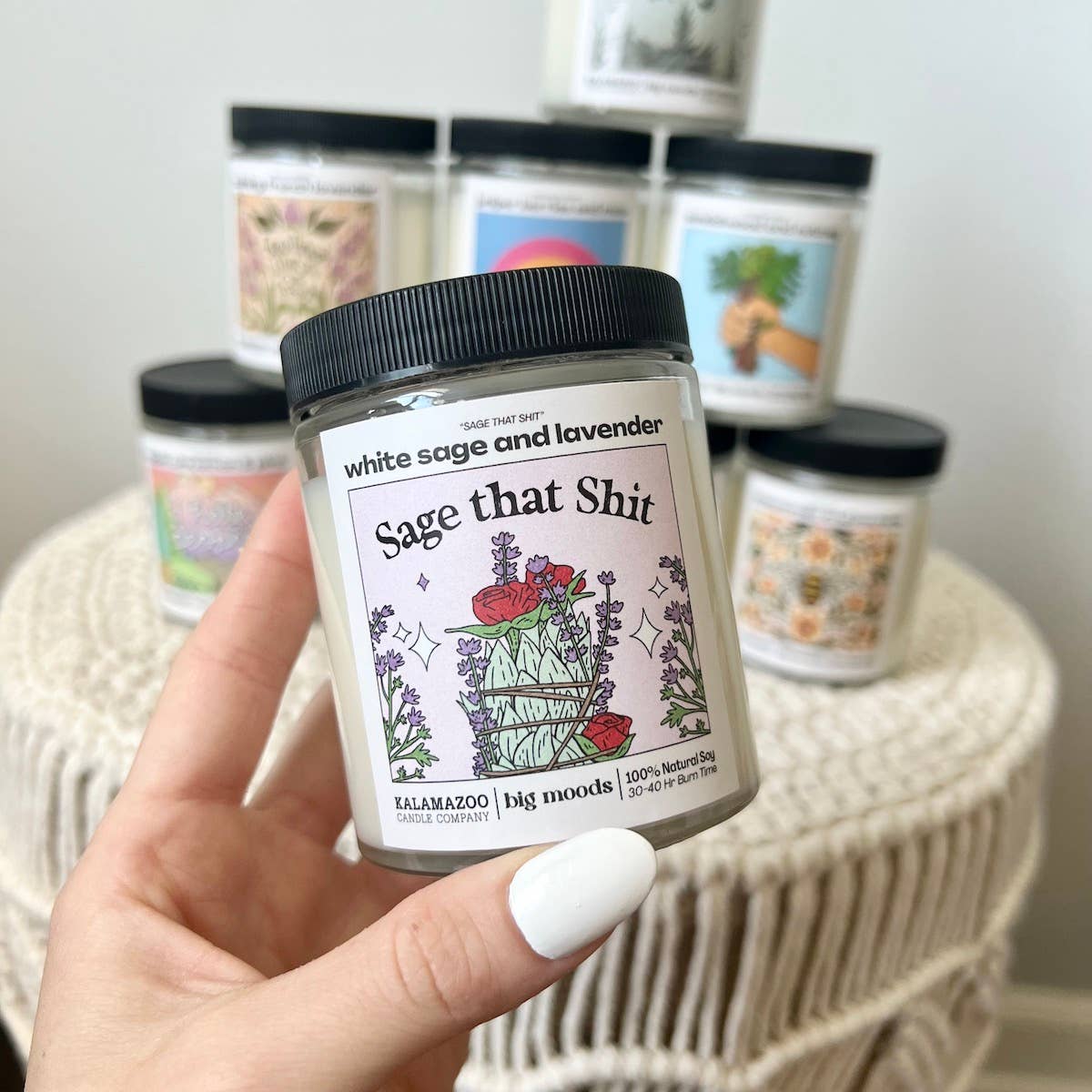 Lit & Inspired: “Sage That Shit” – White Sage & Lavender Candle - The Defined Collective
