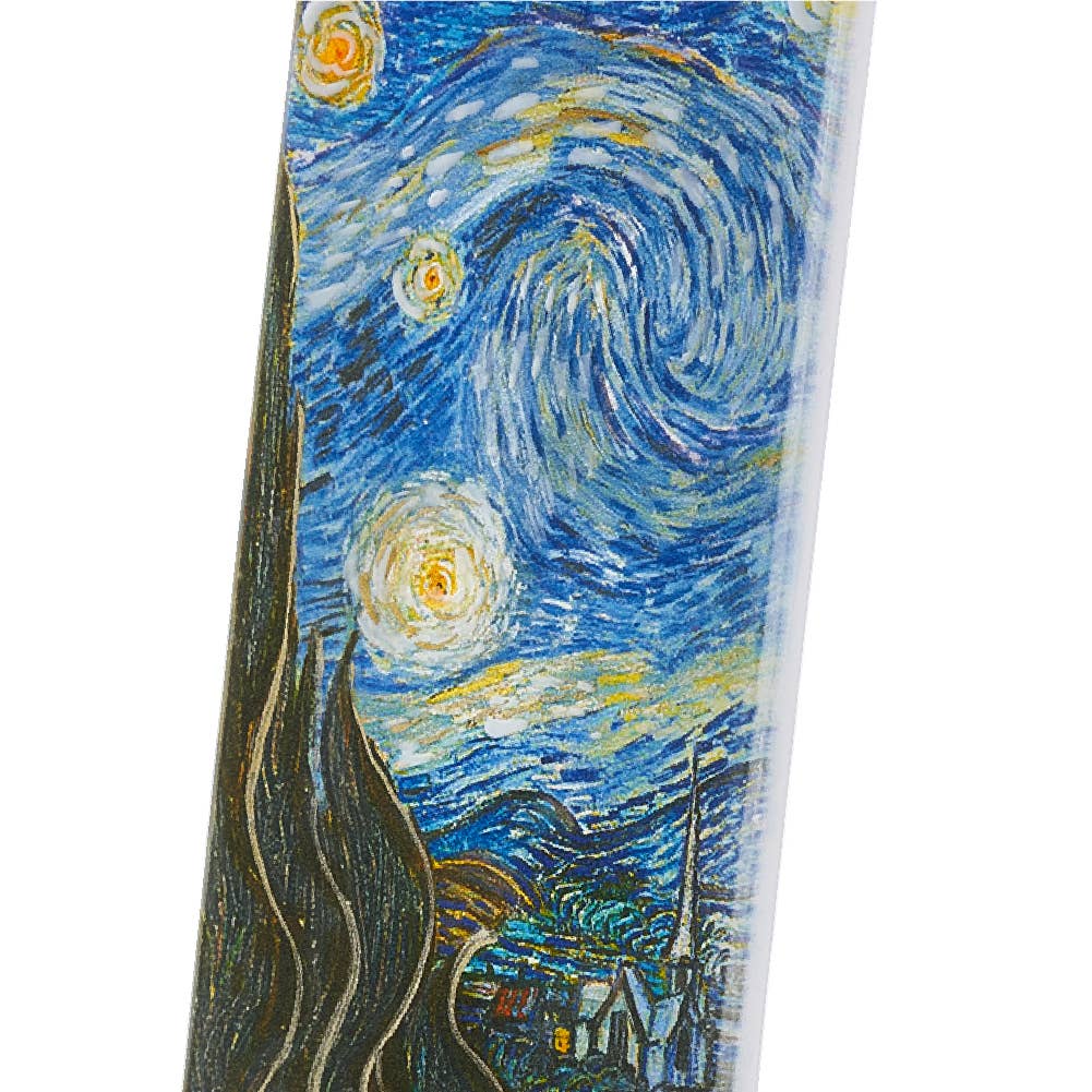 Lit & Inspired: Van Gogh’s Starry Night Hand Painted 6" Flat Candle - The Defined Collective