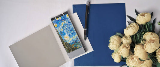 Lit & Inspired: Van Gogh’s Starry Night Hand Painted 6" Flat Candle - The Defined Collective