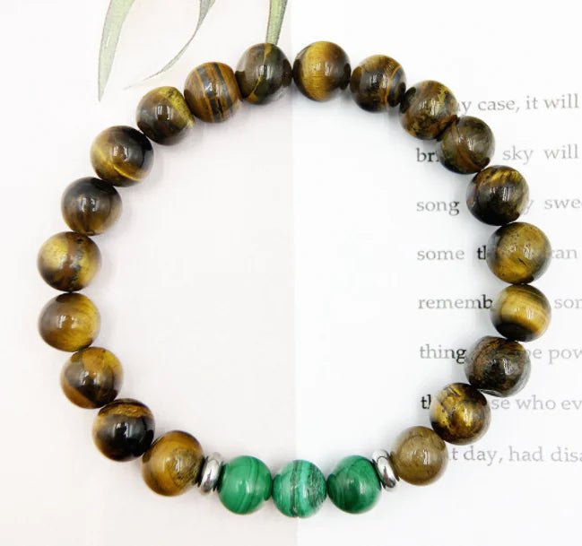 Malachite Tiger Eye Beaded Bracelet - The Defined Collective