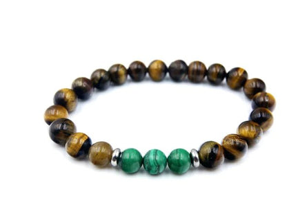 Malachite Tiger Eye Beaded Bracelet - The Defined Collective