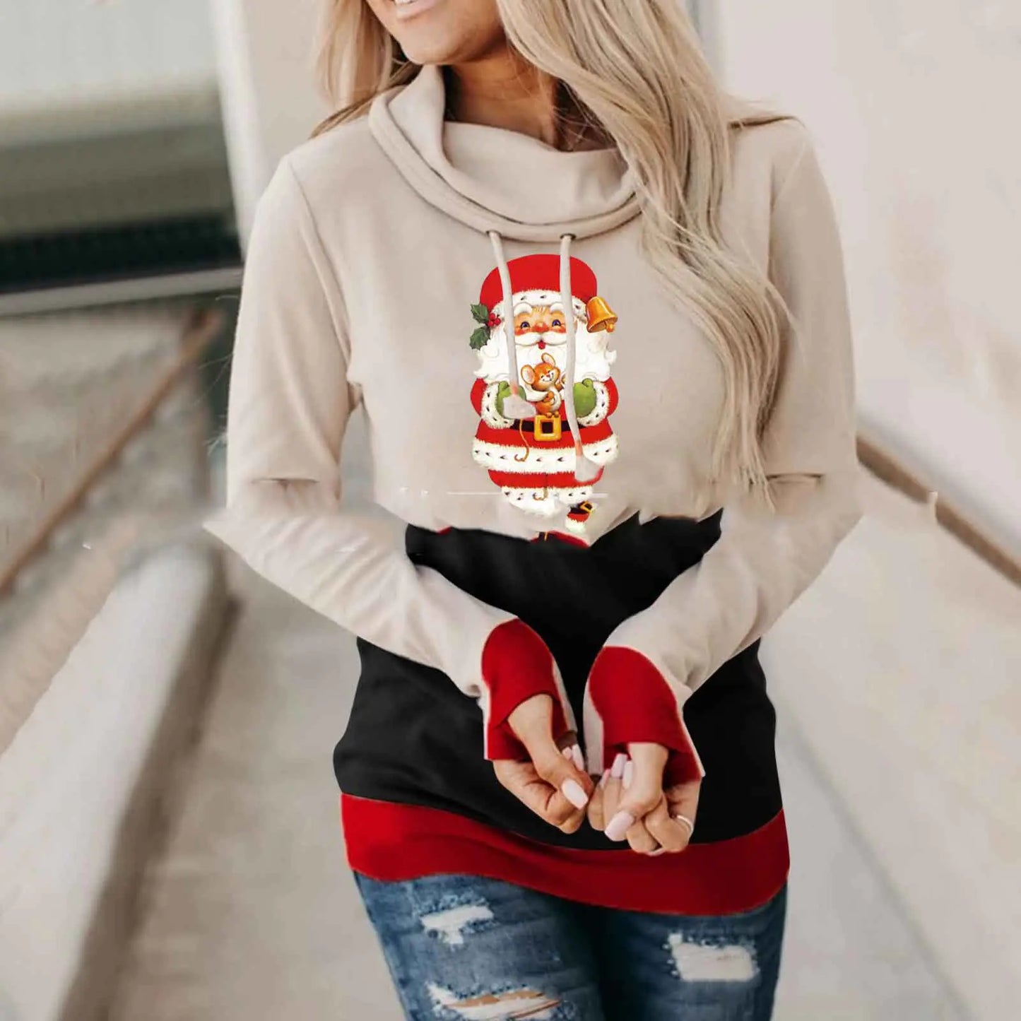 Christmas Time Is Here!  Festive Reindeer Hooded Sweatshirt