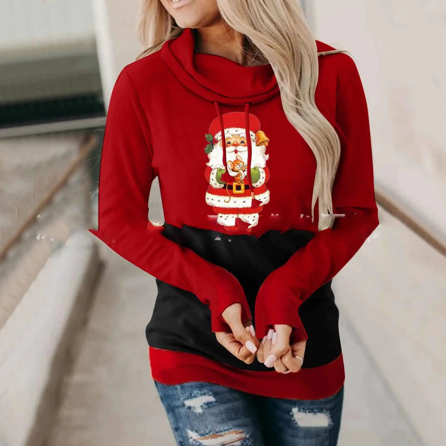 Christmas Time Is Here!  Festive Reindeer Hooded Sweatshirt
